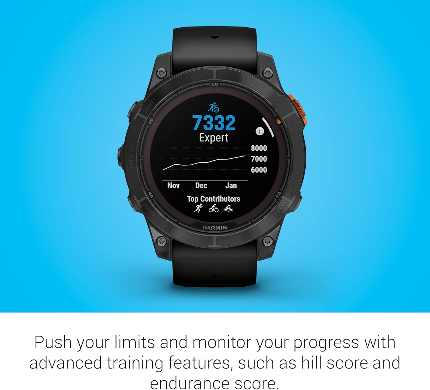 Garmin fēnix 7X Pro Sapphire Solar, Multisport GPS Smartwatch, Built-in Flashlight, Solar Charging Capability, 010-02778-10, Black