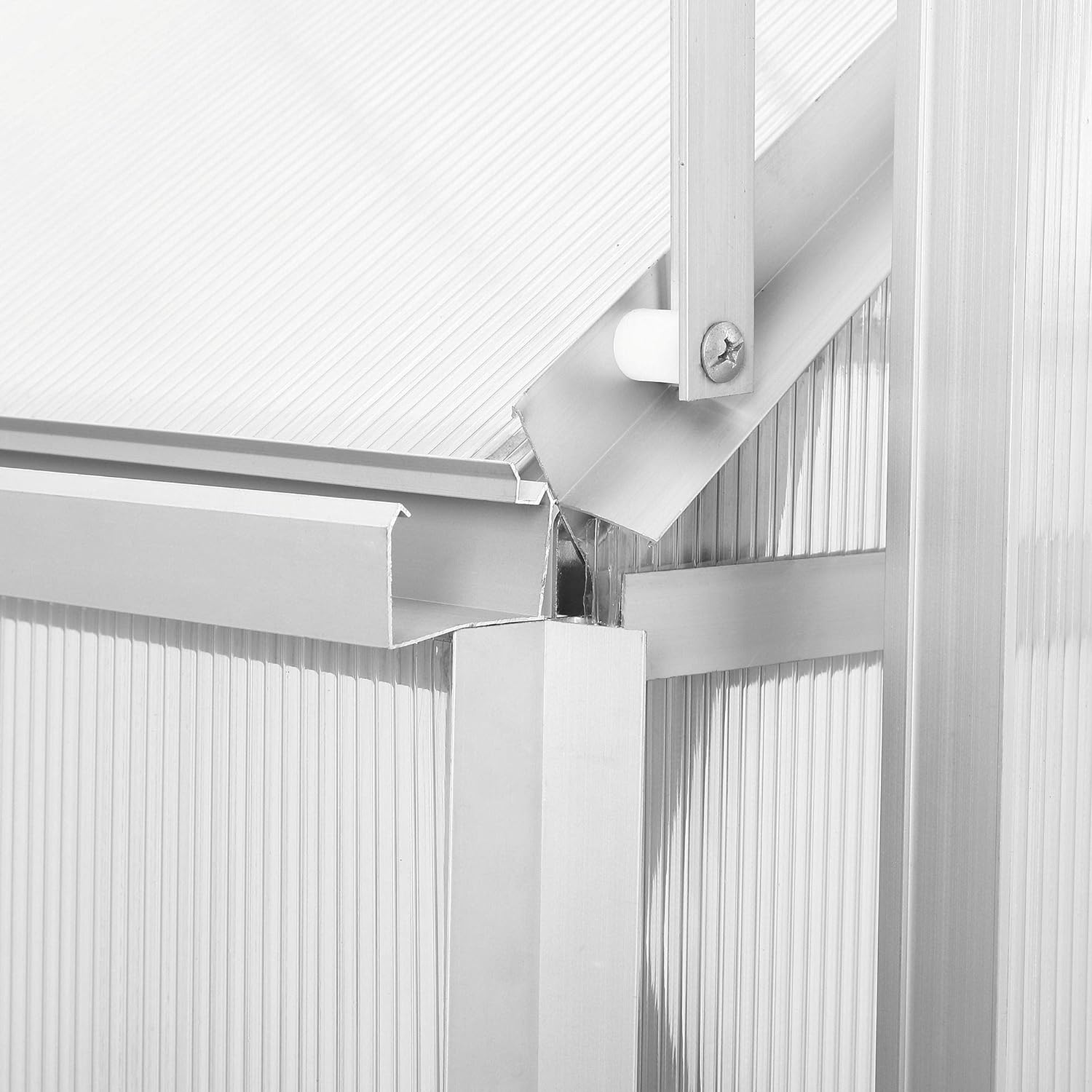 Zelsius Aluminium Garden Greenhouse in Various Sizes with Twin-wall Sheets, optionally with a Steel Base Frame