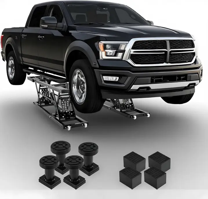 Portable Car Lift - 5000LBS/7000LBS Capacity, Adjustable Height, Heavy-Duty Carbon Steel Truck Lift with 120V Power (Black, 7000LBS)