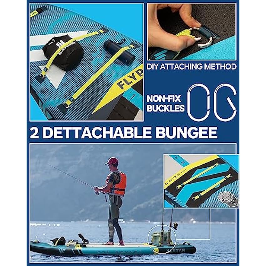 10'8/11'x35'' Fishing&Family Stable Inflatable Paddle Boards, Extra Wide SUP Paddleboard Inflatable, 430lb/3 People, Stand Up Paddle Board for Adults, Camera Mount, Shoulder Strap, Rod Holder