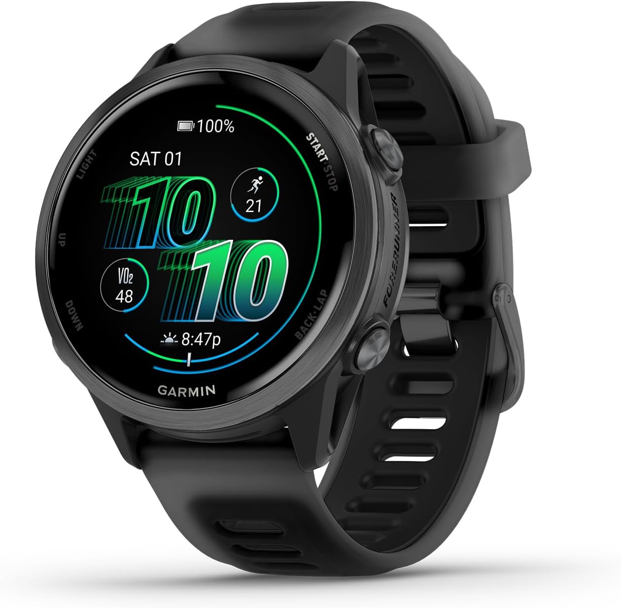 Garmin® Forerunner® 570, 42mm, Advanced GPS Running and Triathlon Smartwatch, AMOLED Display, Training and Recovery Features, Raspberry Aluminum with Translucent Bone/Mango Band