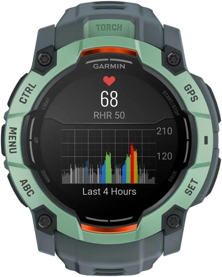 Garmin Instinct® 3 Tactical Edition, 50mm, Solar Charged Display, Rugged Outdoor GPS Smartwatch