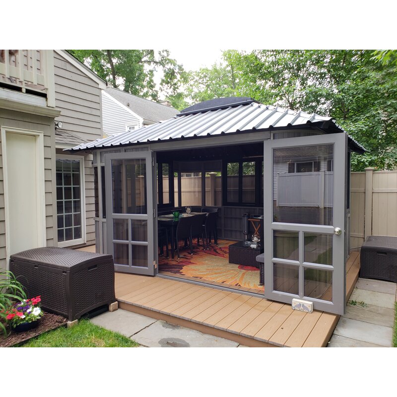 Colorado 13.5 Ft. W x 11.5 Ft. D Aluminum Patio Gazebo