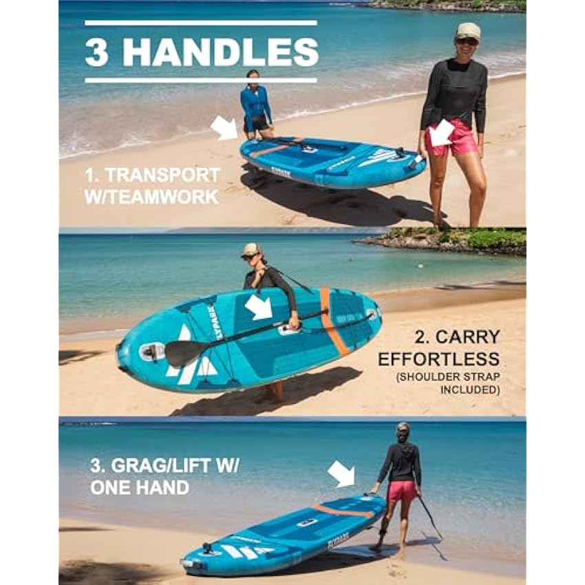 10'8/11'x35'' Fishing&Family Stable Inflatable Paddle Boards, Extra Wide SUP Paddleboard Inflatable, 430lb/3 People, Stand Up Paddle Board for Adults, Camera Mount, Shoulder Strap, Rod Holder