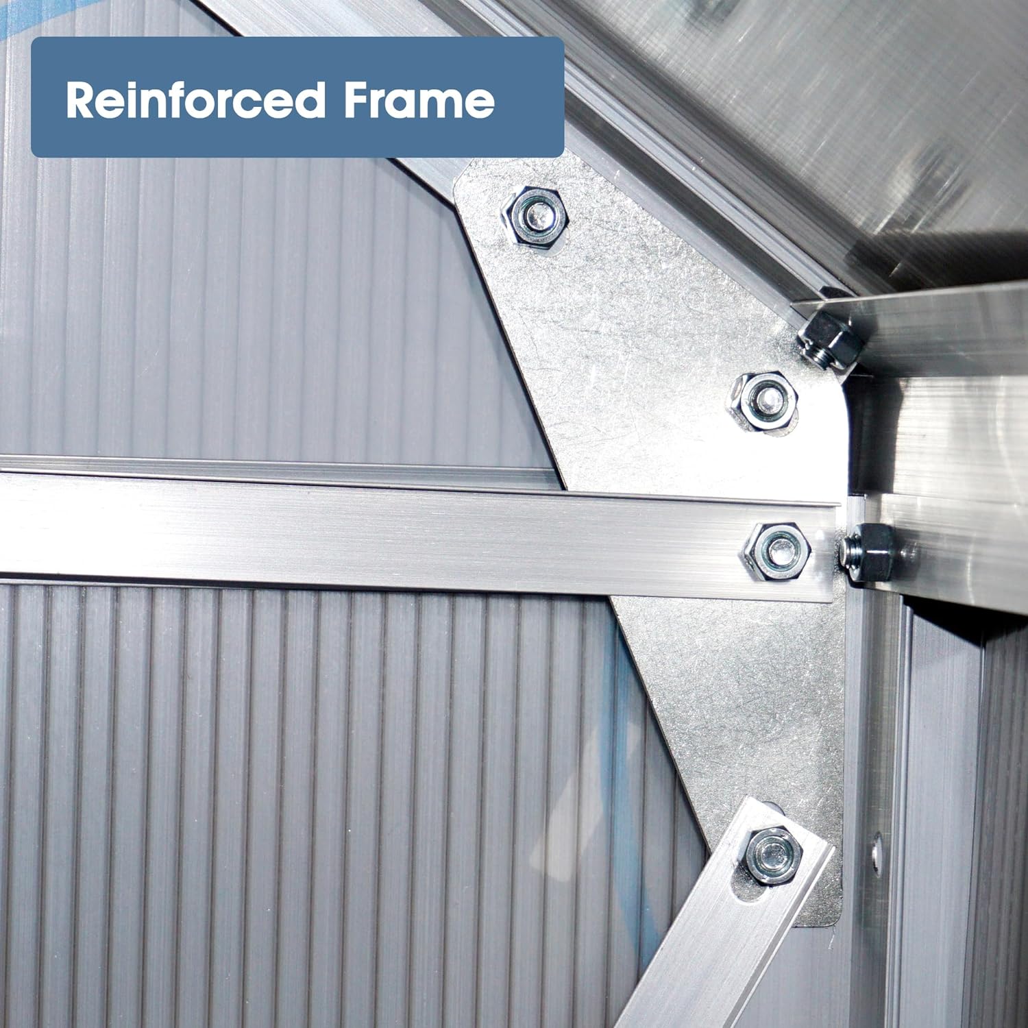 FurniFusion 8' W x 16' D Walk-in Hobby Greenhouse, Polycarbonate Garden Green Houses with 4 Adjustable Vents, Sliding Doors, Ample Space, Aluminum Hot House for Outdoor Backyard, White