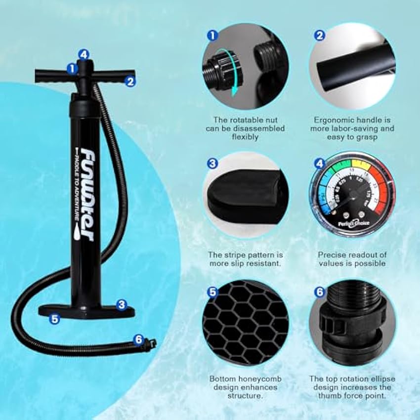 FunWater Inflatable Stand Up Paddle Board with Premium SUP Paddleboard Accessories, Wide Stable Anti-Slip EVA Deck, Paddle Boards for Adults & Youth of All Skill Levels