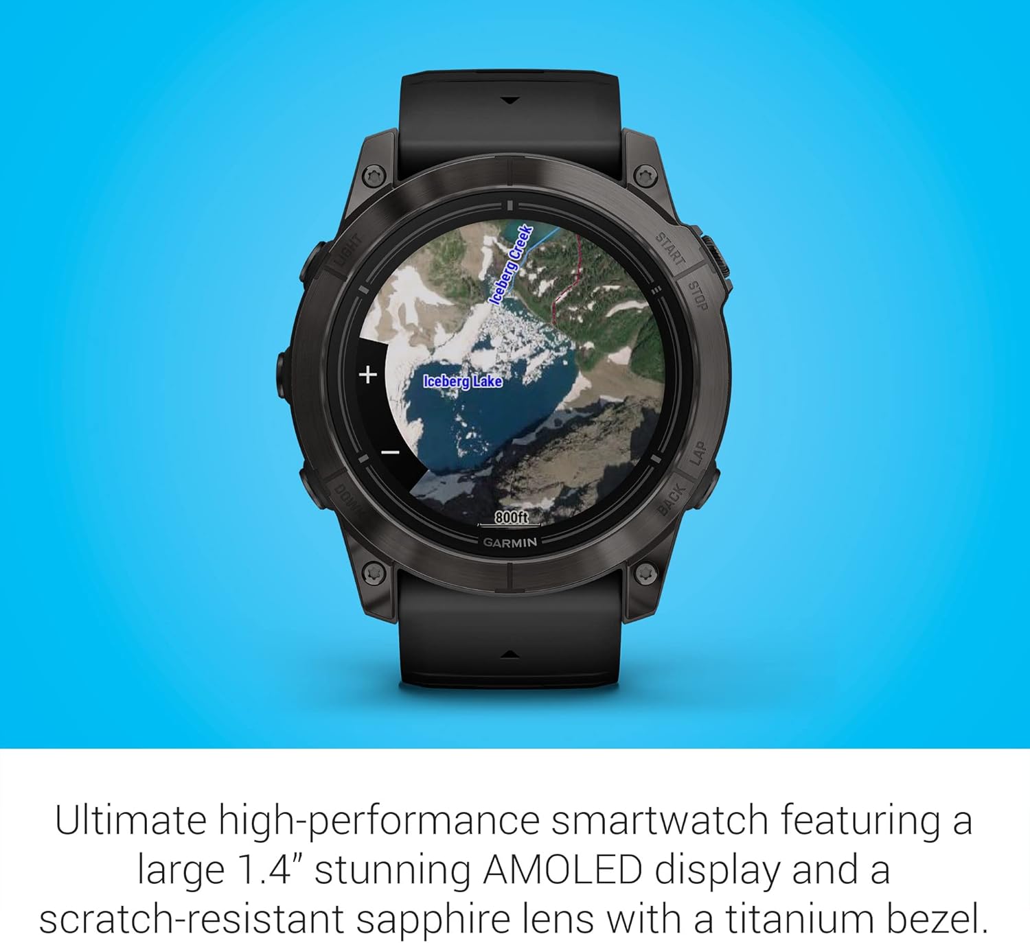 Garmin epix Pro (Gen 2) Sapphire Edition, 47mm, High Performance Smartwatch, Advanced Training Technology, Built-in Flashlight, Black