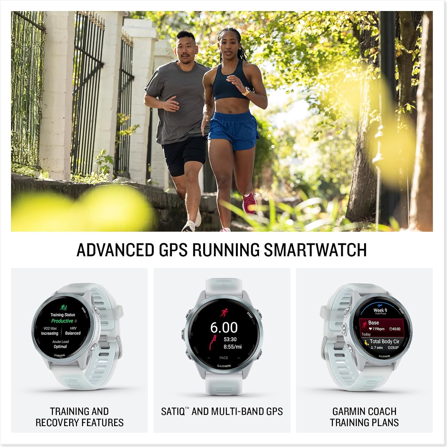 Garmin® Forerunner® 570, 42mm, Advanced GPS Running and Triathlon Smartwatch, AMOLED Display, Training and Recovery Features, Raspberry Aluminum with Translucent Bone/Mango Band