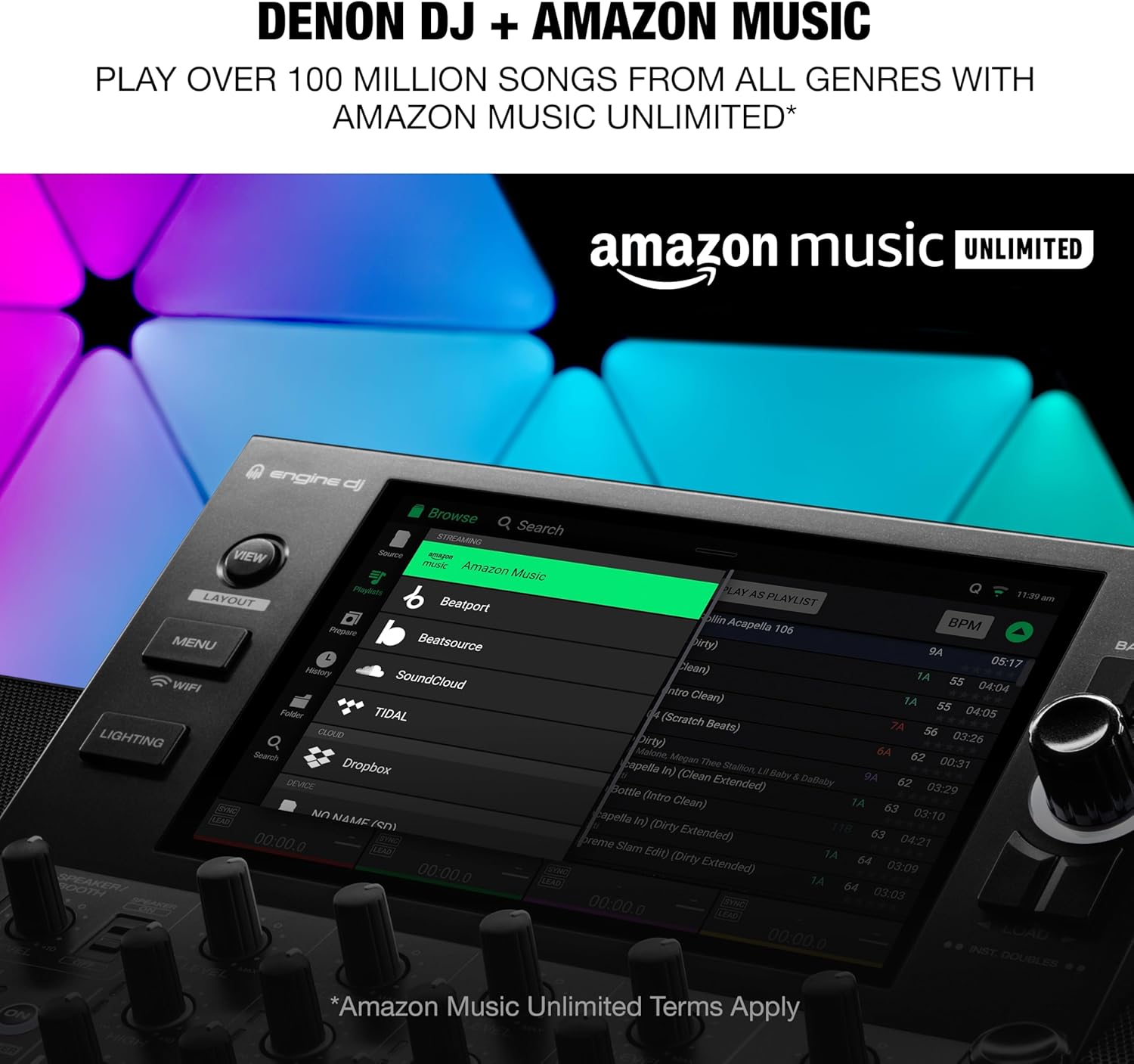 Denon DJ SC LIVE 4 Standalone DJ Controller with Stem Separation on 4-Decks, Wi-Fi Streaming, Build-in Speakers, Serato DJ and Virtual DJ Compatible