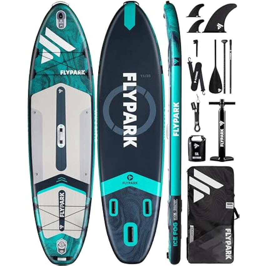 10'8/11'x35'' Fishing&Family Stable Inflatable Paddle Boards, Extra Wide SUP Paddleboard Inflatable, 430lb/3 People, Stand Up Paddle Board for Adults, Camera Mount, Shoulder Strap, Rod Holder