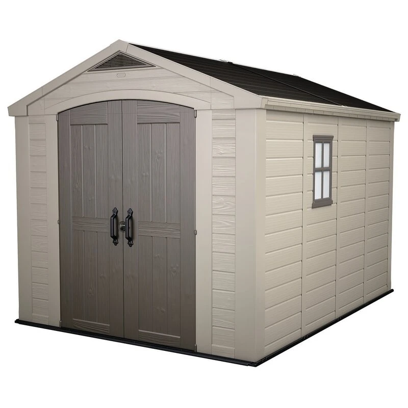 Factor 8 ft wide x 11 ft deep resin storage shed
