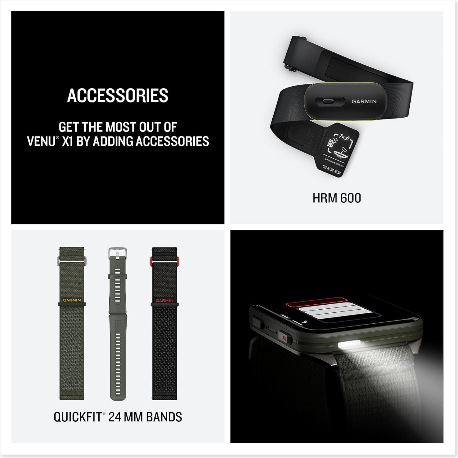 Garmin® Venu® X1, Thin and Lightweight GPS Smartwatch, AMOLED Display, Advanced Health and Fitness Features, Black with Slate Titanium Caseback and Black ComfortFit Nylon Band