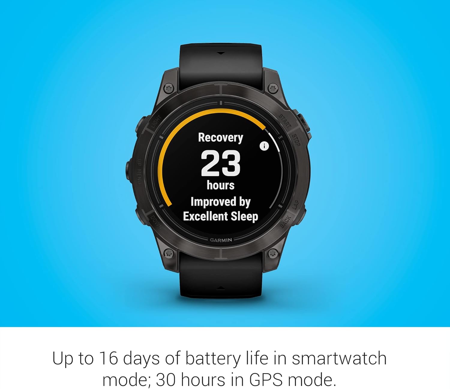 Garmin epix Pro (Gen 2) Sapphire Edition, 47mm, High Performance Smartwatch, Advanced Training Technology, Built-in Flashlight, Black