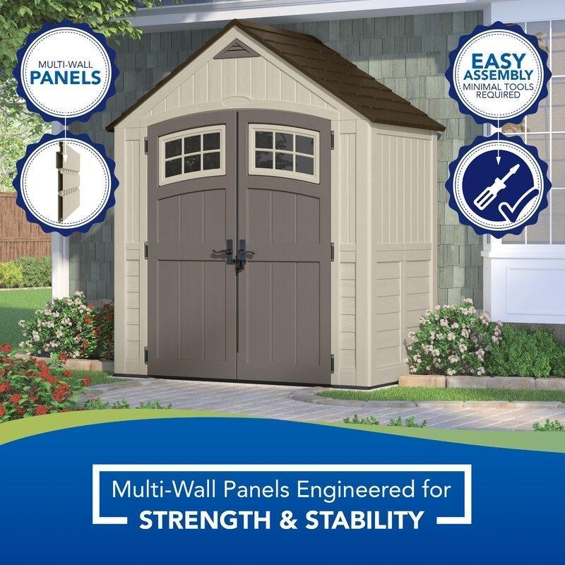 Cascade 7 ft. W x 7 ft. D Plastic Storage Shed