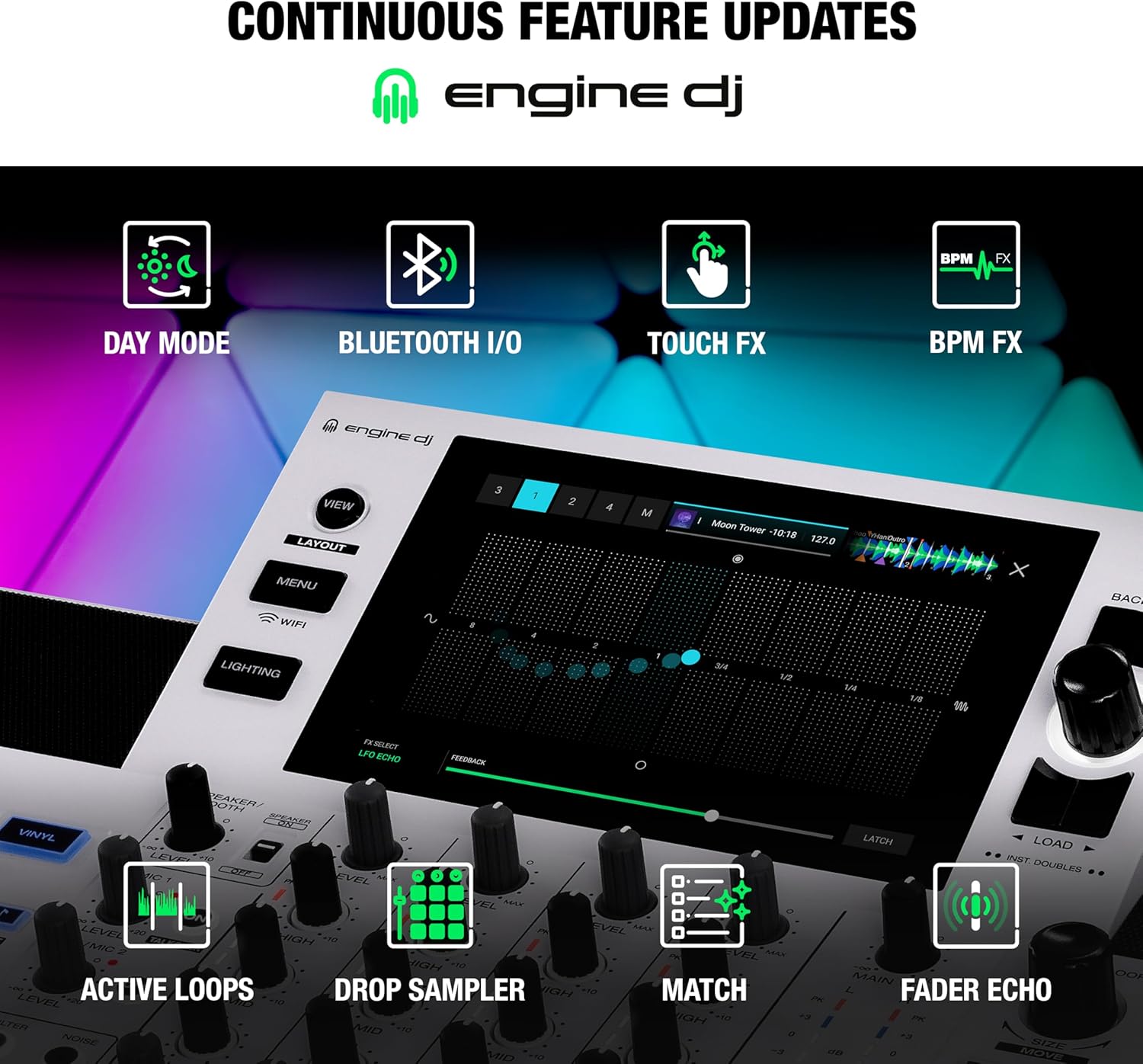 Denon DJ SC LIVE 4 Standalone DJ Controller with Stem Separation on 4-Decks, Wi-Fi Streaming, Build-in Speakers, Serato DJ and Virtual DJ Compatible