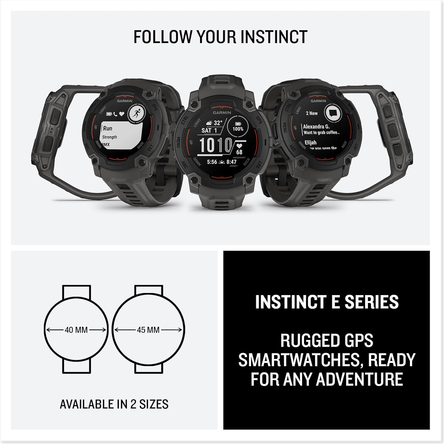 Garmin Instinct® 3 Tactical Edition, 50mm, Solar Charged Display, Rugged Outdoor GPS Smartwatch