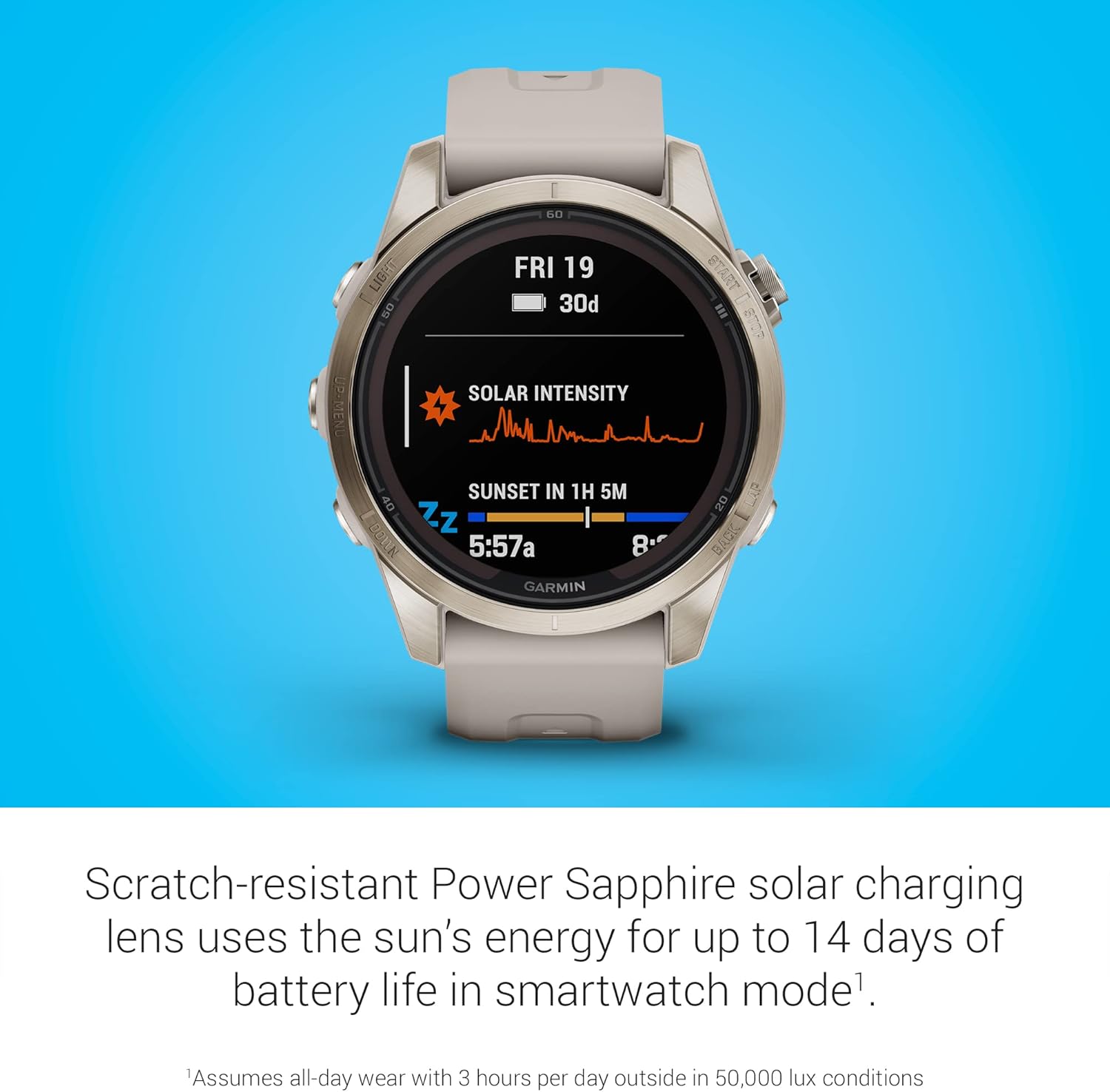 Garmin fēnix 7X Pro Sapphire Solar, Multisport GPS Smartwatch, Built-in Flashlight, Solar Charging Capability, 010-02778-10, Black