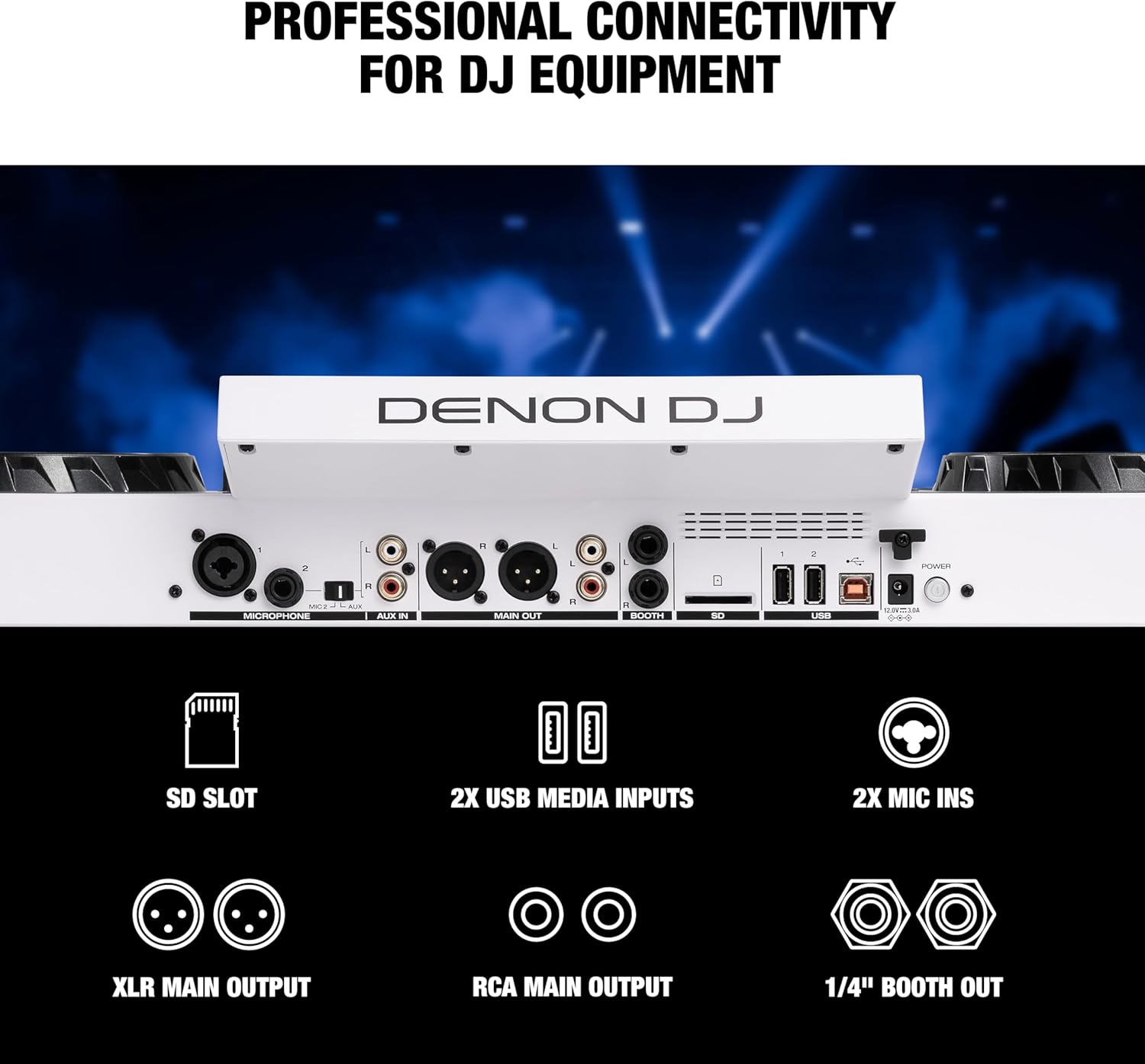 Denon DJ SC LIVE 4 Standalone DJ Controller with Stem Separation on 4-Decks, Wi-Fi Streaming, Build-in Speakers, Serato DJ and Virtual DJ Compatible
