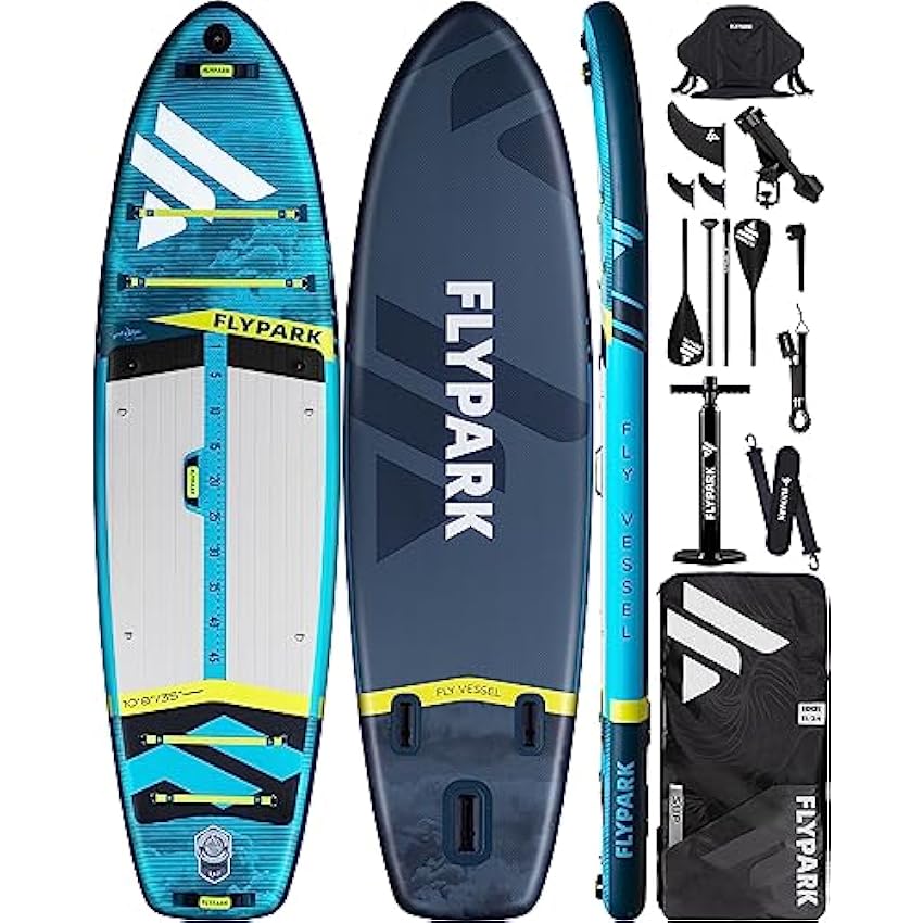 10'8/11'x35'' Fishing&Family Stable Inflatable Paddle Boards, Extra Wide SUP Paddleboard Inflatable, 430lb/3 People, Stand Up Paddle Board for Adults, Camera Mount, Shoulder Strap, Rod Holder