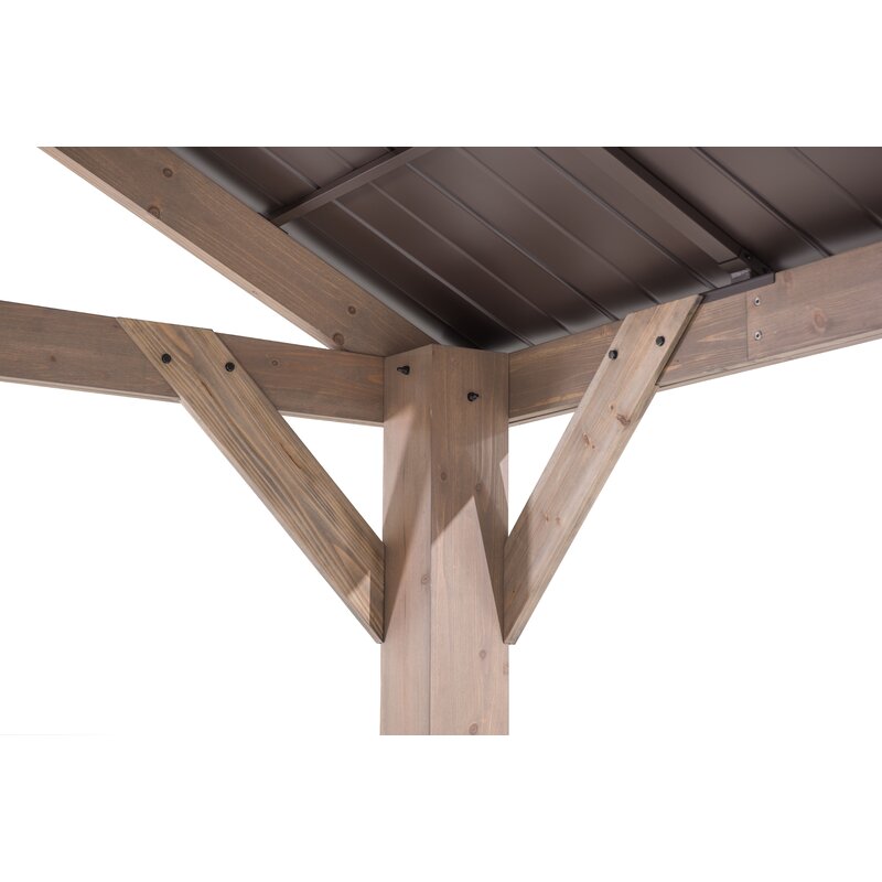 Sunjoy 14 Ft. W x 12 Ft. D Cedar Solid Wood Patio Gazebo