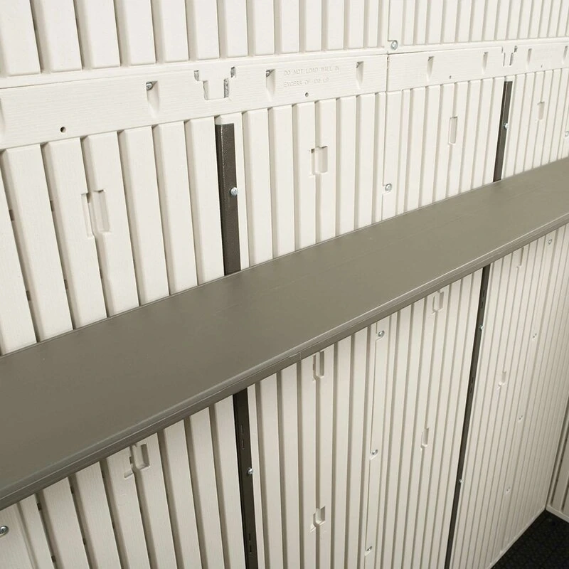 8' wide x 12.5' deep plastic storage shed