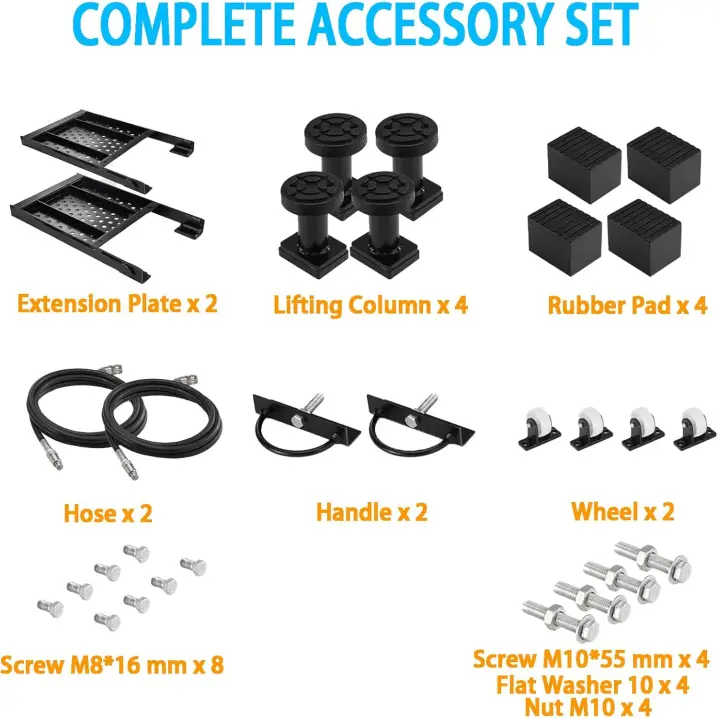 Portable Car Lift - 5000LBS/7000LBS Capacity, Adjustable Height, Heavy-Duty Carbon Steel Truck Lift with 120V Power (Black, 7000LBS)