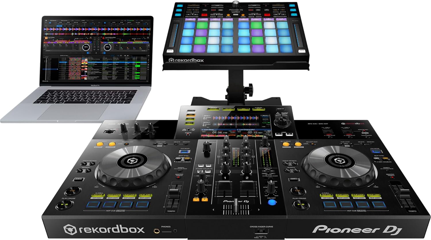 Pioneer XDJ-RR 2-Channel All-in-One DJ System - Black Bundle with Case, Headphones, and Austin Bazaar Polishing Cloth