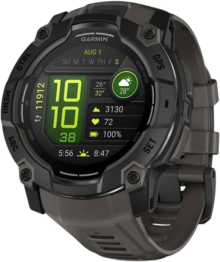 Garmin Instinct® 3 Tactical Edition, 50mm, Solar Charged Display, Rugged Outdoor GPS Smartwatch