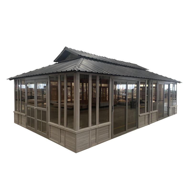 28 Ft. W x 15.5 FT. D Solid Wood Patio Gazebo