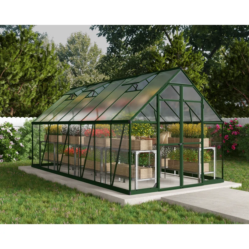 Palram - Canopia Balance 8' W Hobby Greenhouse - Green