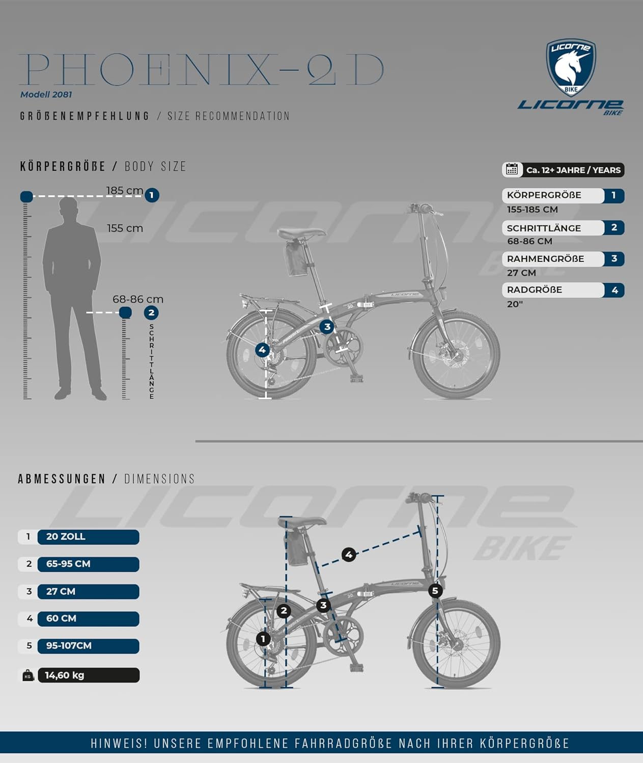 Licorne Bike Phoenix 2D, 20 Inch Aluminium Folding Bike