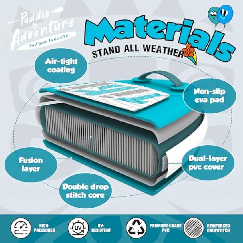 FunWater Inflatable Stand Up Paddle Board with Premium SUP Paddleboard Accessories, Wide Stable Anti-Slip EVA Deck, Paddle Boards for Adults & Youth of All Skill Levels