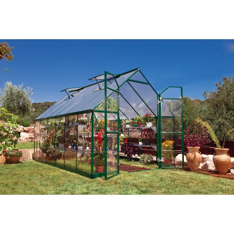 Palram - Canopia Balance 8' W Hobby Greenhouse - Green