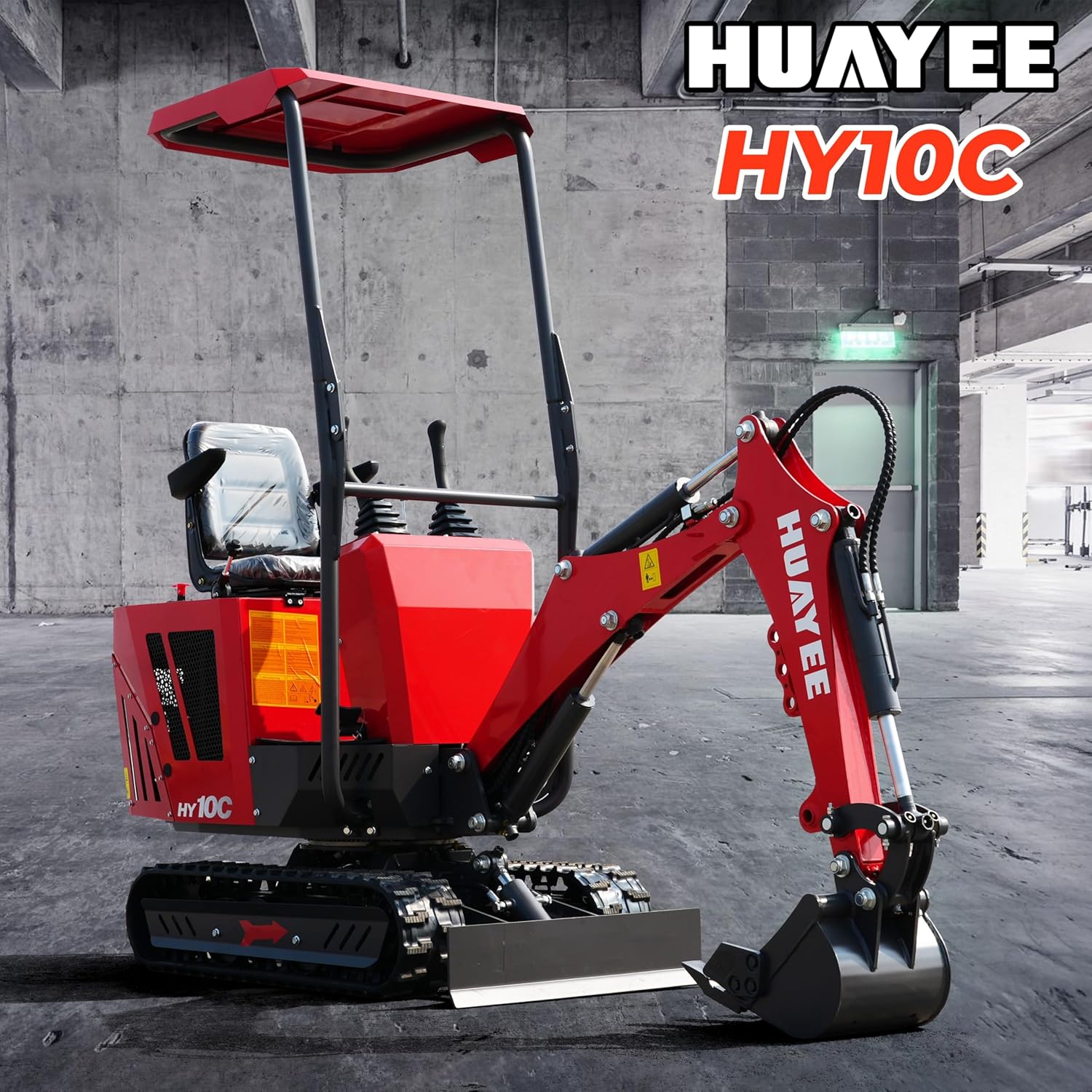 HY10C 1 Ton Mini Excavator, 13.5HP Gasoline Powered Compact Digger with EPA Certificate, Tracked Backhoe for Trenching, Farming, Landscaping, Curbside delivery & Professional unloading Included