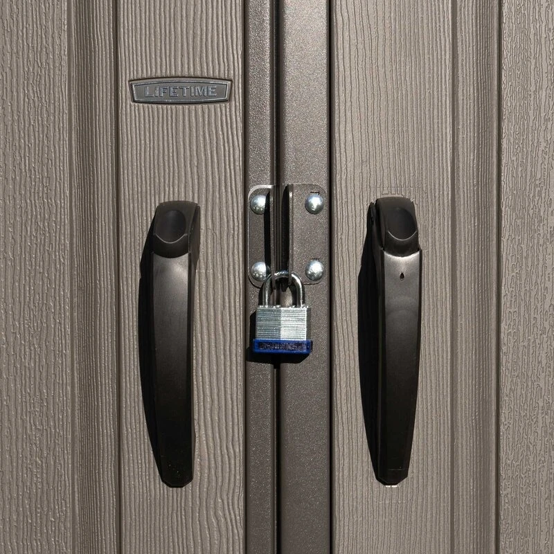 Side 10' wide x 8' deep plastic storage shed