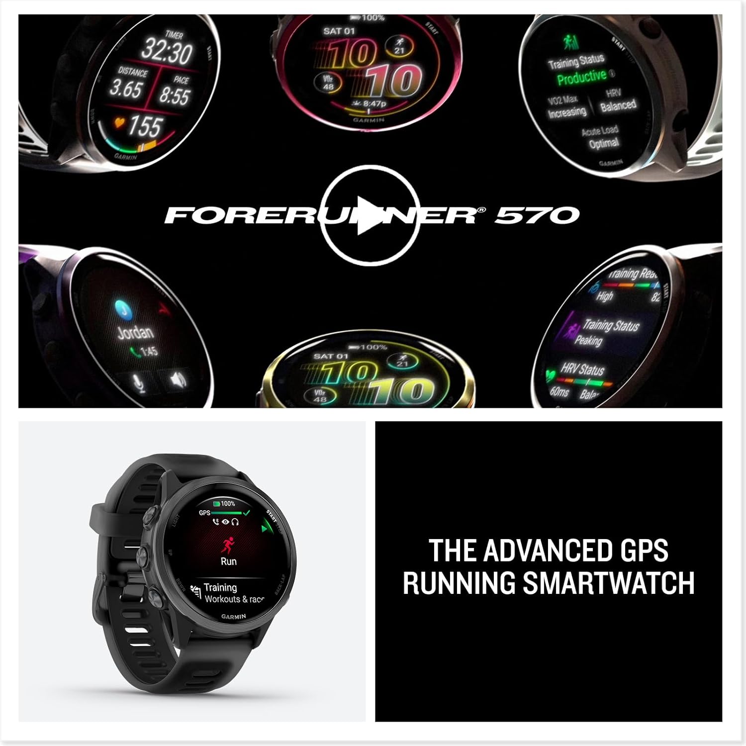 Garmin® Forerunner® 570, 42mm, Advanced GPS Running and Triathlon Smartwatch, AMOLED Display, Training and Recovery Features, Raspberry Aluminum with Translucent Bone/Mango Band