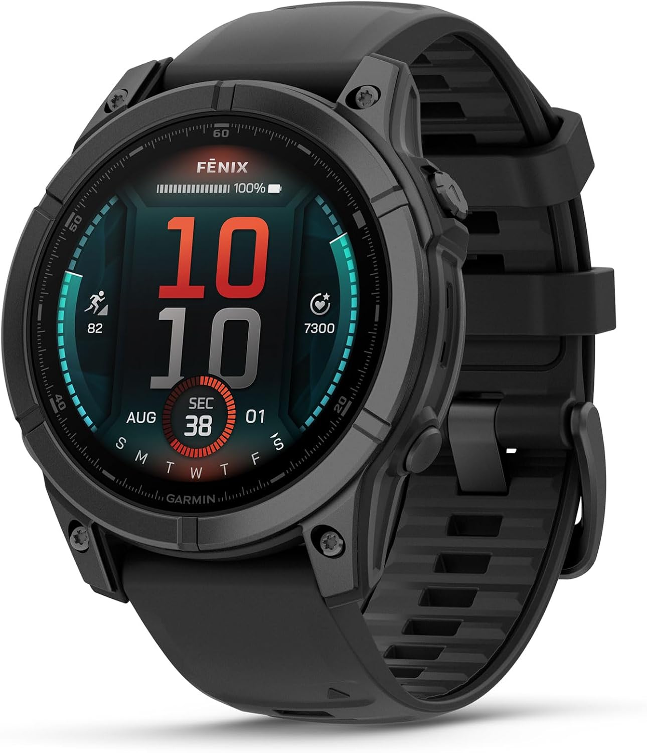 Garmin fēnix® 8 – 51 mm, AMOLED, Sapphire, Premium Multisport GPS Smartwatch, Long-Lasting Battery Life, Dive-Rated, Built-in LED Flashlight, Titanium with Spark Orange/Graphite Band